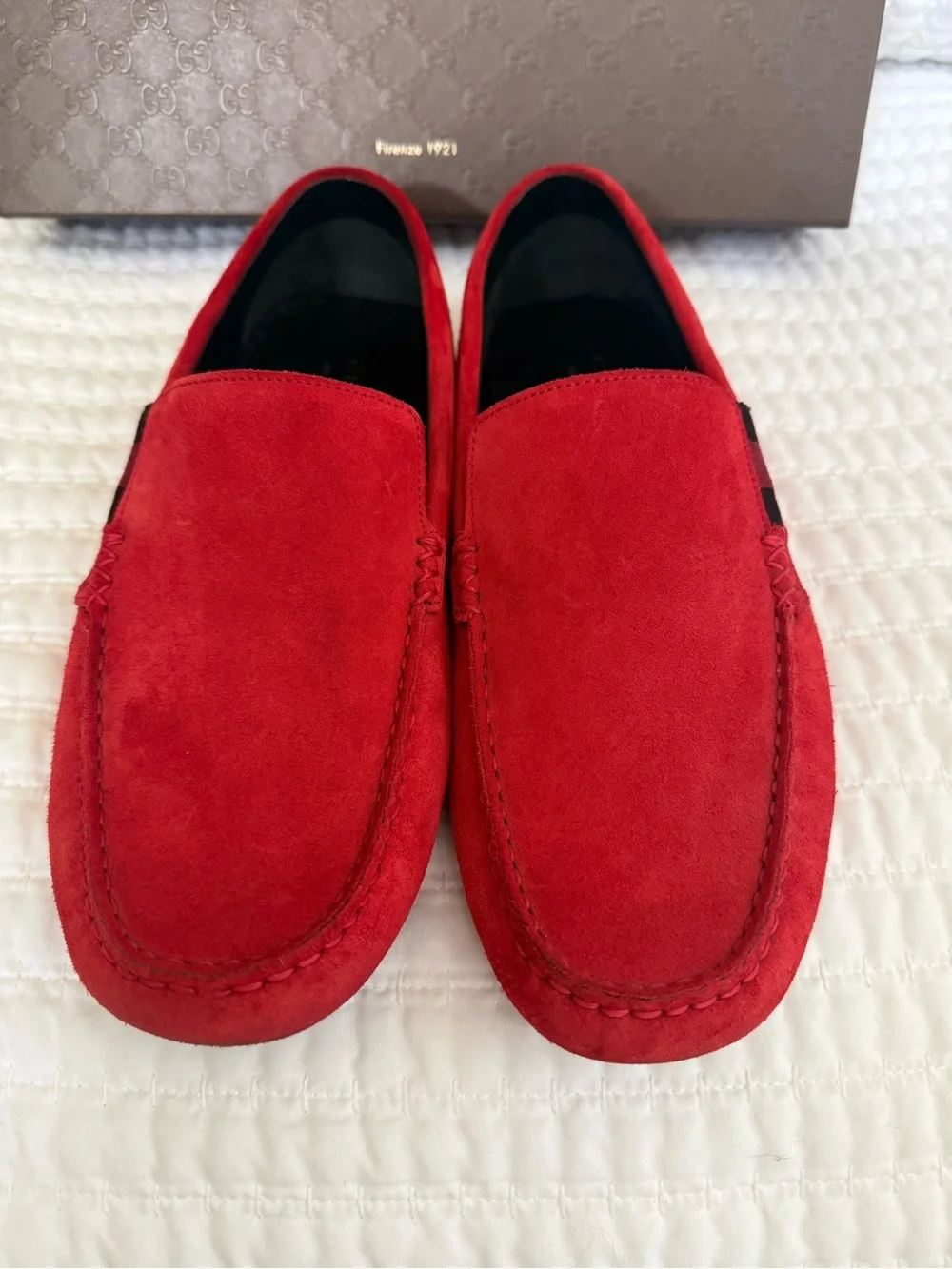 Gucci Men’s Red Suede Driving Loafers